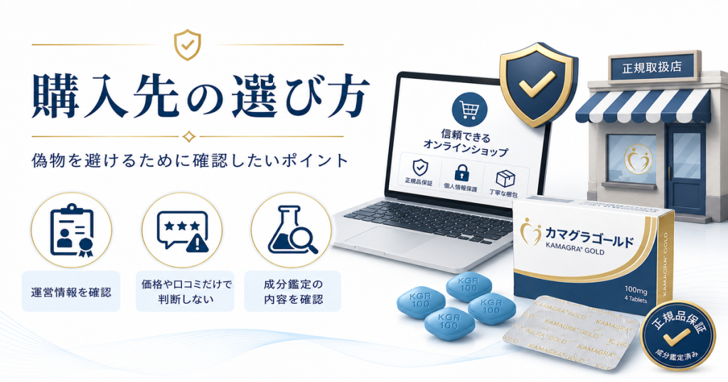 カマグラゴールドの偽物を避けるための購入先の選び方