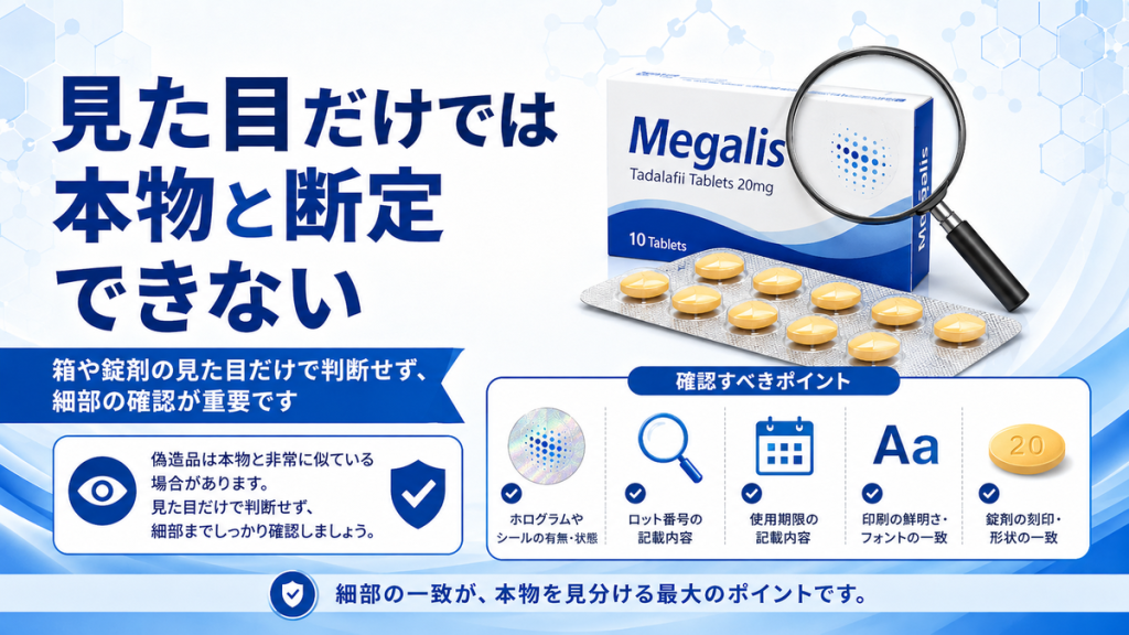 見た目だけでは本物と断定できない